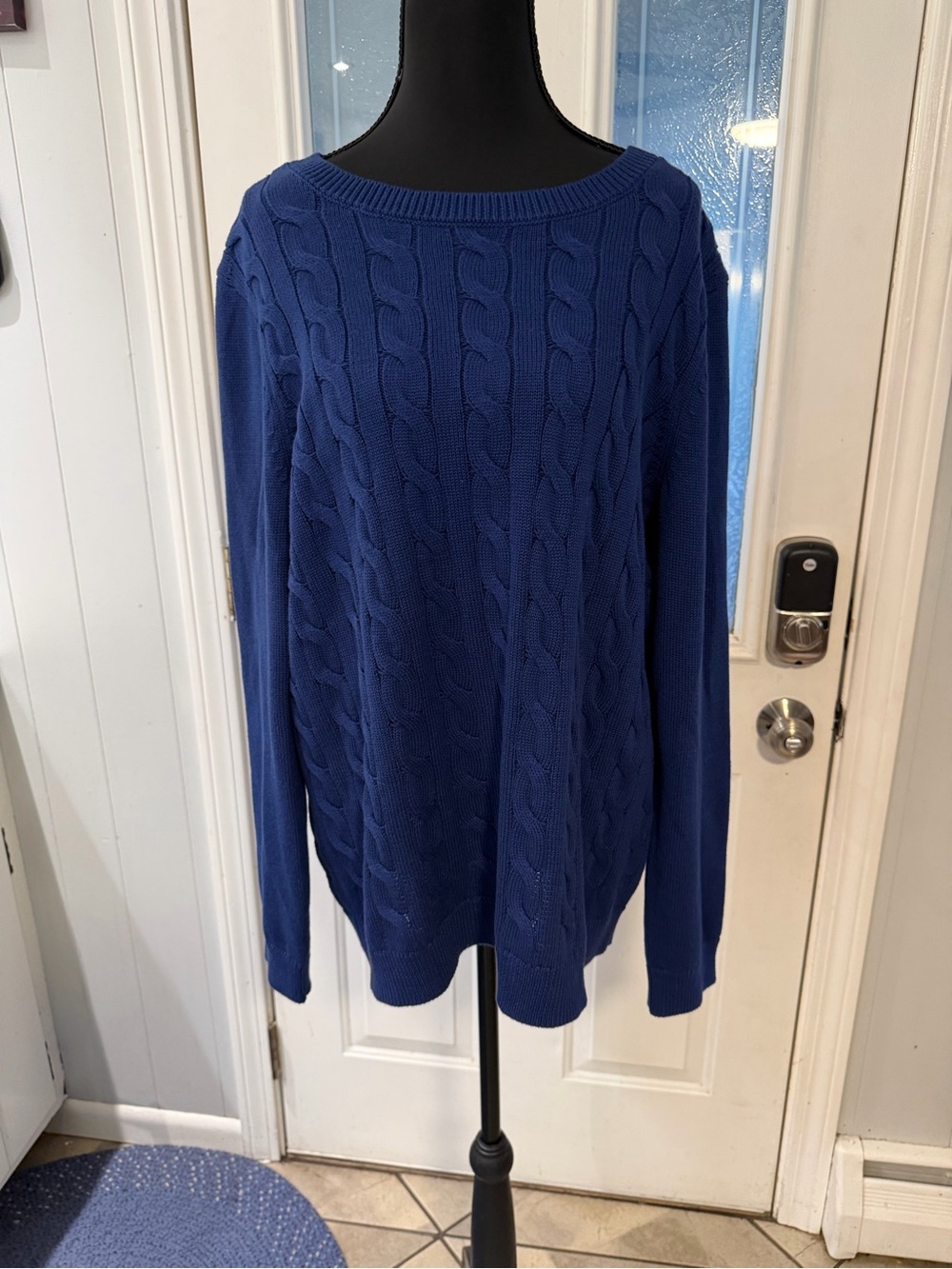 Talbots Cable Knit Crewneck Sweater in Blue